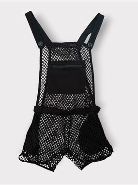 Knobs SF by Bryan Hill Netted Mesh Bondage Overalls size S/M in Black